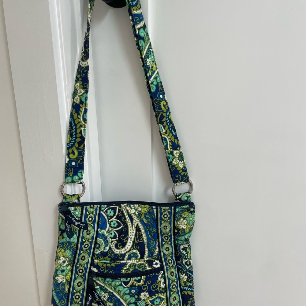 Vera Bradley Green and Blue Paisley Crossbody Bag